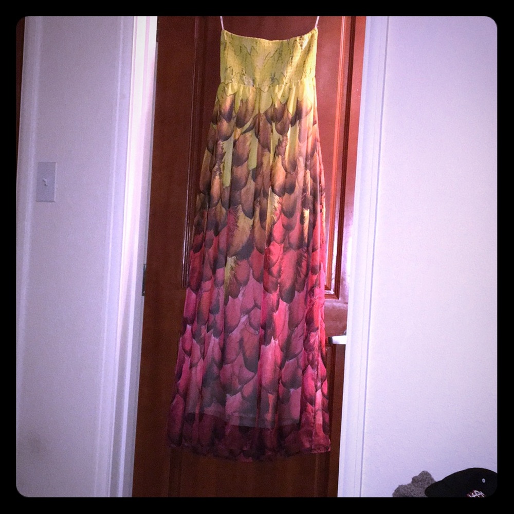 Ombré Feather Pattern Maxi